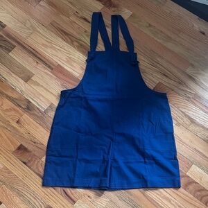 NWOT Zenana  Knotted Strap Overall Romper With Pockets Size Large Blue